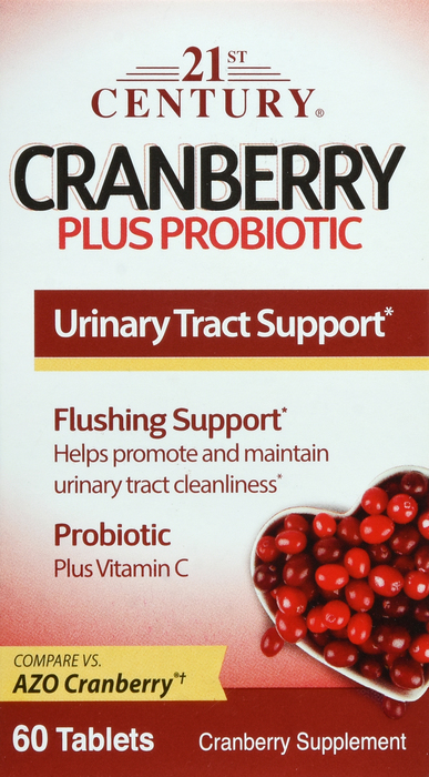 21st Century Cranberry Plus Probiotic Tablets 60ct