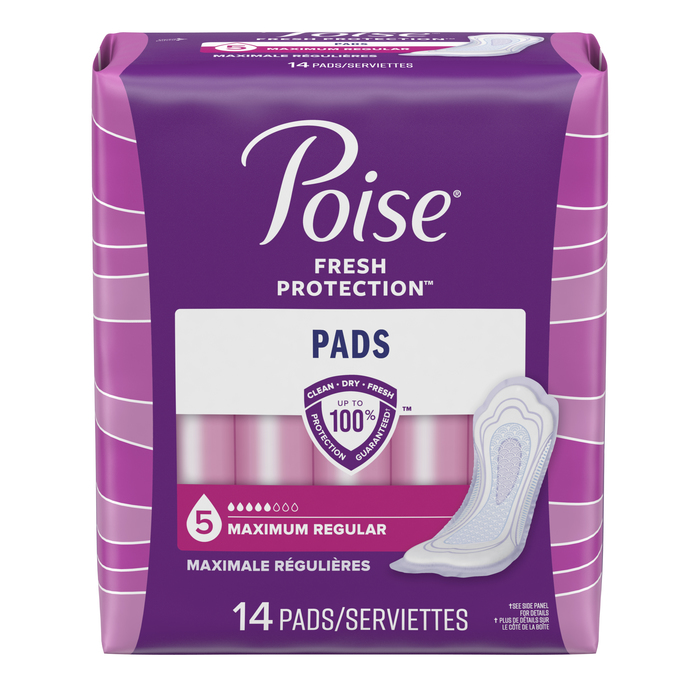 POISE PAD MAXIMUM SIDE SHIELD 6X14CT