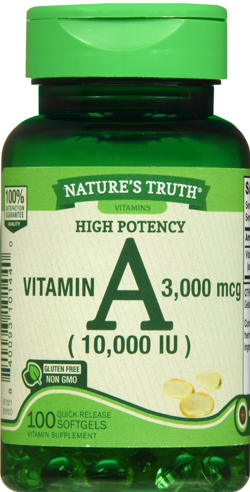 VITAMIN A 10000IU SGC 100CT NAT TRU