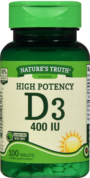 VIT D3 400IU HI POT TABS 100CT NAT TRUTH