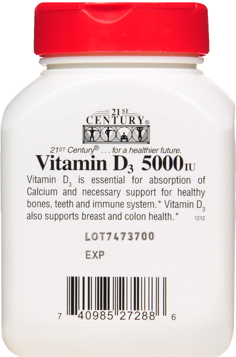 21st Century Vitamin D3 5000 IU Softgels 110ct