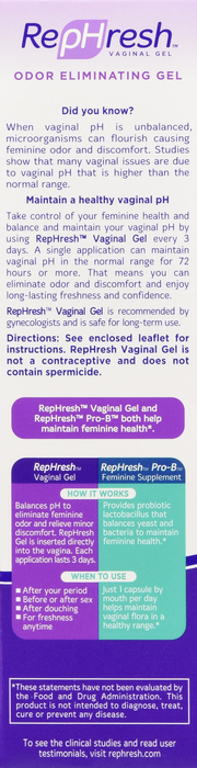 RepHresh Odor Eliminating Vaginal Gel 4ct