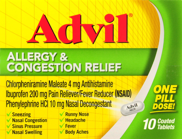 ADVIL ALLERGY CONGEST RELIEF TABLET 10CT