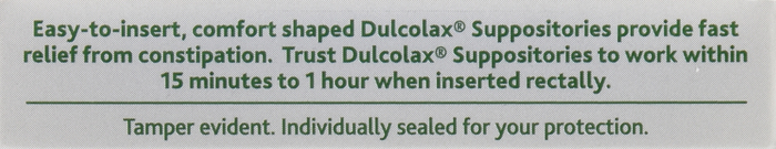 Dulcolax 10mg Medicated Laxative Suppositories 4ct