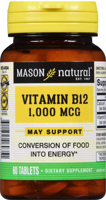 VIT B12 1000MCG TABLETS 60CT MASON