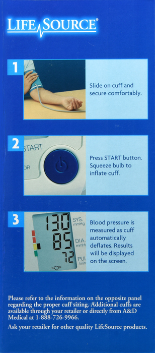 LifeSource Blood Pressure Monitor Advanced Manual Inflate M