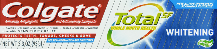 Colgate Total SF Plus Whitening Gel Toothpaste 3.3oz