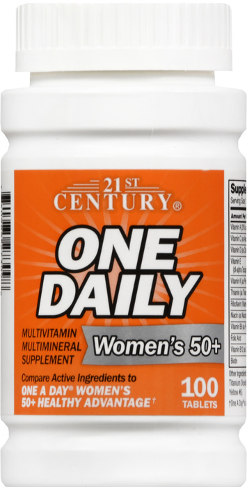 21st Century One Daily Women's 50+ Multivitamin Tablets 100ct