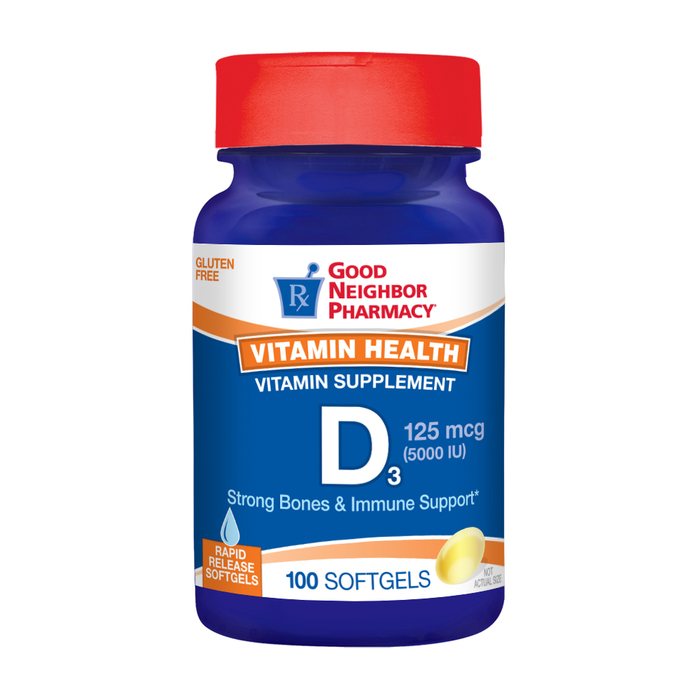 Good Neighbor Pharmacy Vitamin D3 5000IU Softgels 100ct