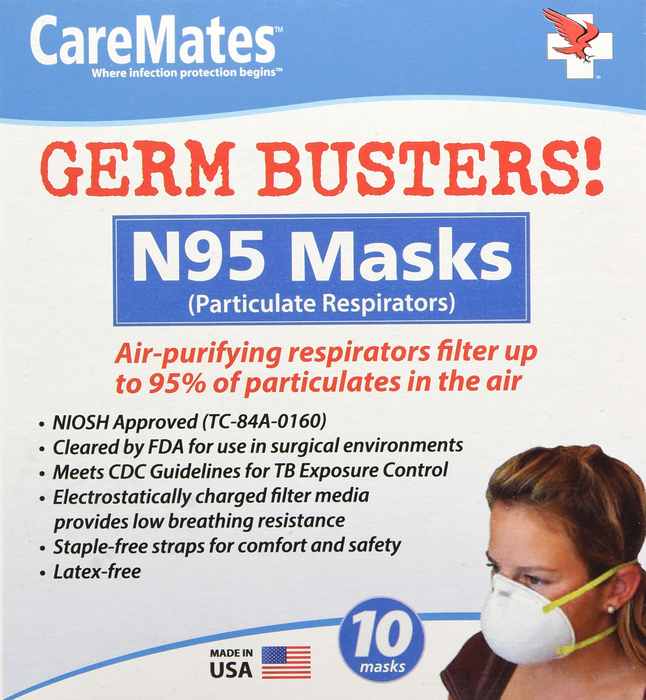 CareMates N95 Niosh Cone Masks 10ct