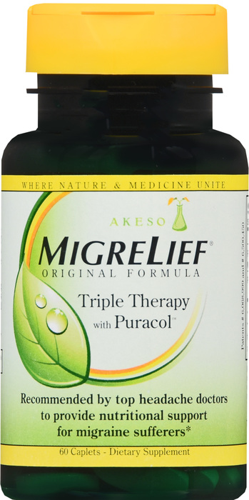 MigreLief Original Formula Triple Therapy with Puracol Caplets 60ct