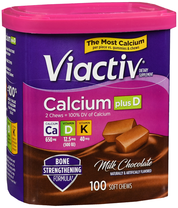 Viactiv Calcium Plus D Chocolate Soft Chews 100ct