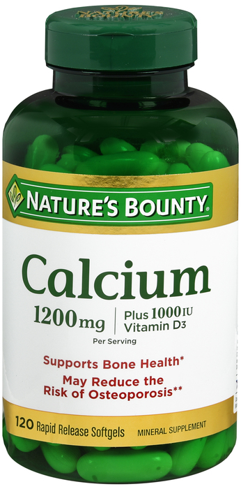 CALCIUM+D 1200MG SFTGL 120CT NAT BOUNTY