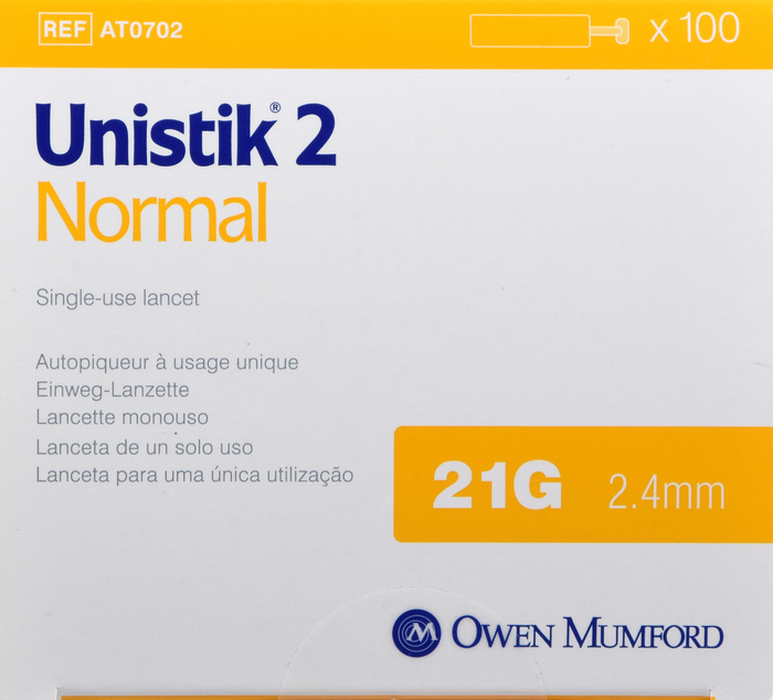 UNISTIK 2 LANCET 21G NORMAL 100CT