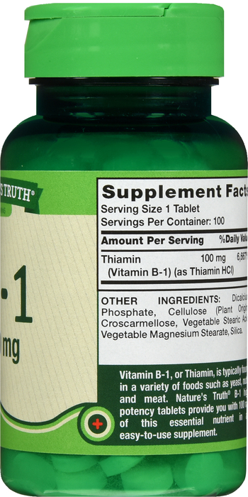 VIT B-1 100MG TAB 100CT NAT TRUTH