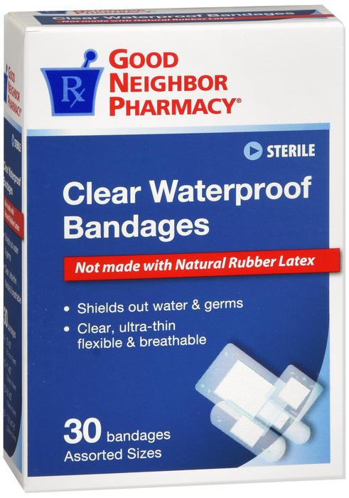 Good Neighbor Pharmacy Clear Waterproof Bandages Assorted 30ct