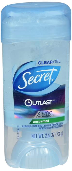 Secret Outlast Anti-Perspirant Unscented Gel Deodorant 2.6oz