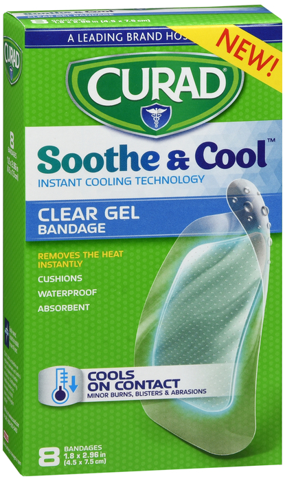 CURAD SOOTHE & COOL CLR GEL BAND 1SZ 8CT