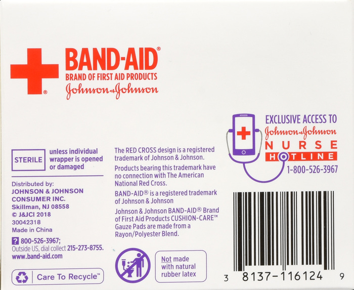 BAND-AID Cushion Care Gauze Pads Small 25ct