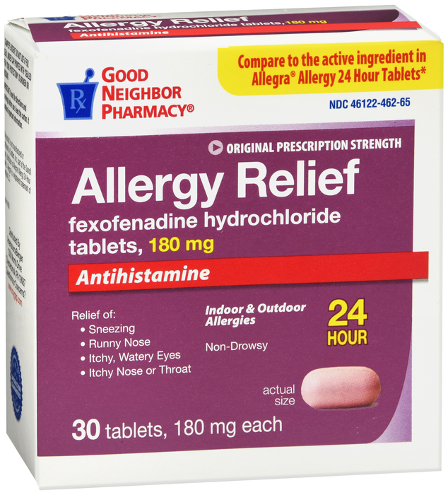 Good Neighbor Pharmacy Allergy Relief 24 Hour Antihistamine 180mg Tablets 30ct