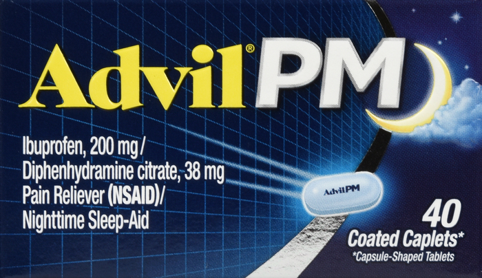 Advil PM Ibuprofen Pain Reliever/Nighttime Sleep-Aid Caplets 40ct