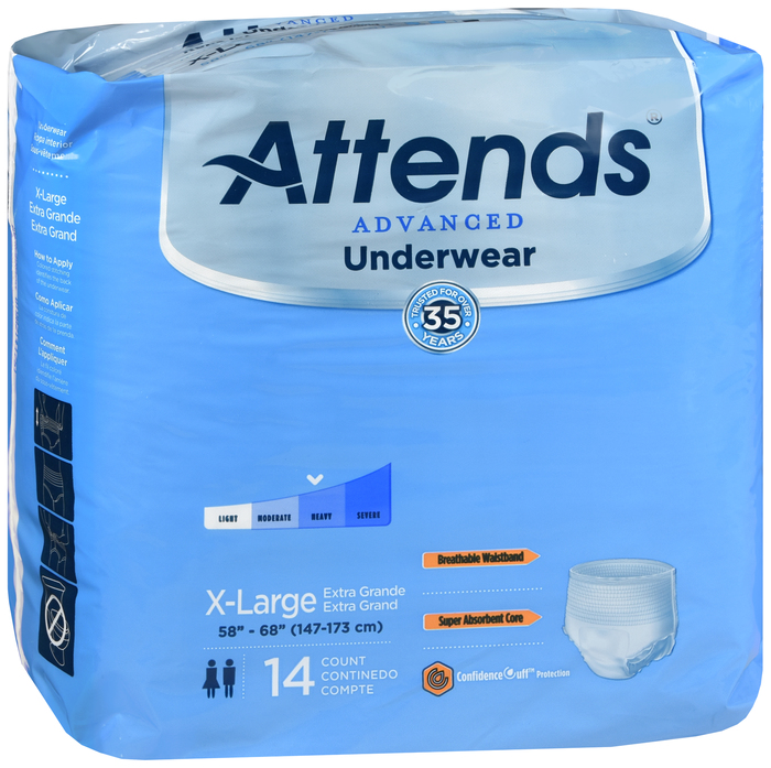 ATTENDS PROTECTIVE UNDERWEAR SUPER PLUS ABSORENCY XL 4X14CT