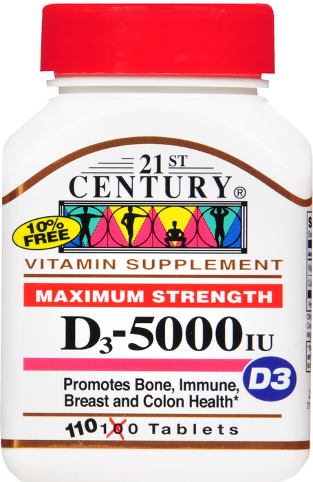 21st Century Vitamin D3 5000 IU Softgels 110ct