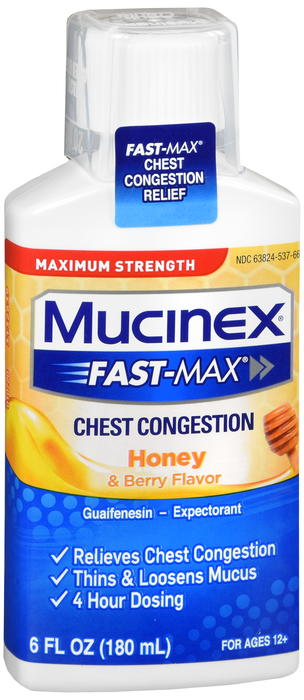 Mucinex Fast-Max Chest Congestion Relief Honey & Berry Liquid 6oz