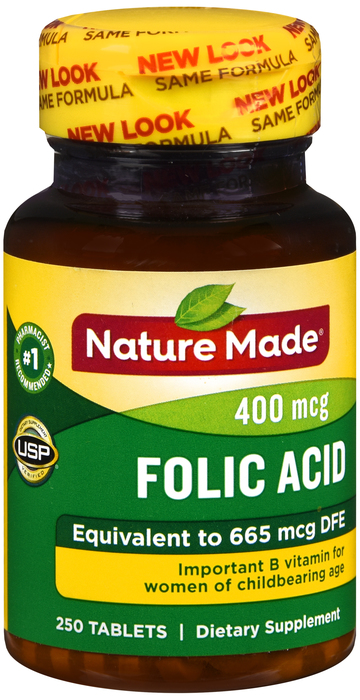 Nature Made FOLIC ACID 400MCG TAB 250ct