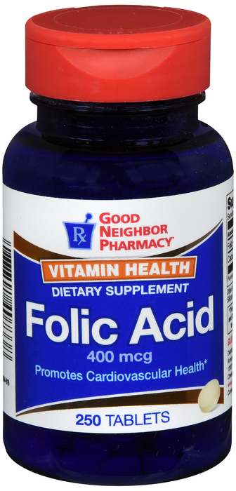 Good Neighbor Pharmacy Folic Acid 400mcg Tablets 250ct