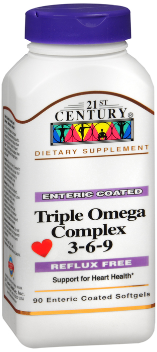 21st Century Triple Omega Complex 3-6-9 Enteric Coated Softgels 90ct