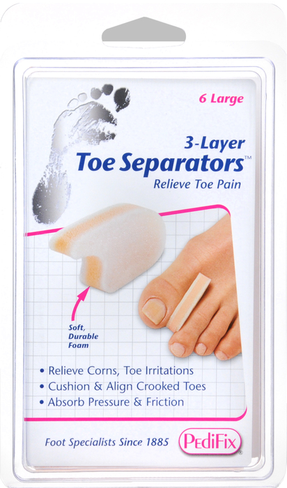 PEDIFIX TOE SEPARATORS 3 LAYER L 6CT DS