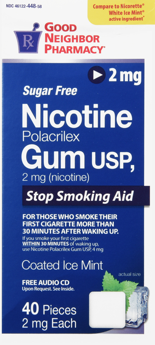 Good Neighbor Pharmacy Nicotine Gum 2mg Sugar Free Mint 40ct