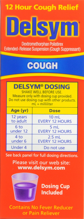 Delsym 12 Hour Adult Cough Suppressant Grape Liquid 3oz