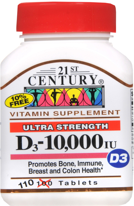 21st Century Vitamin D3 10,000 IU Softgels 110ct