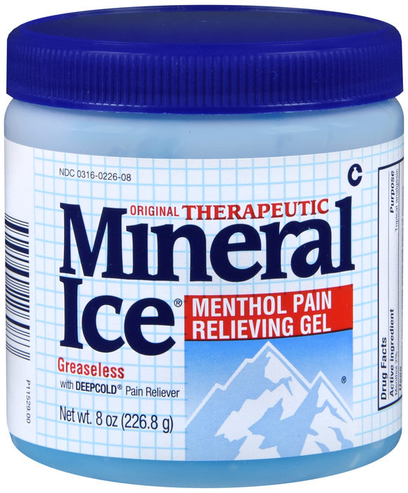 Mineral Ice Menthol Pain Relieving Gel 8oz