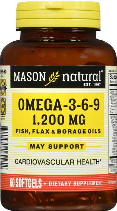 Omega 3-6-9 1200mg Softgels 60ct Mason