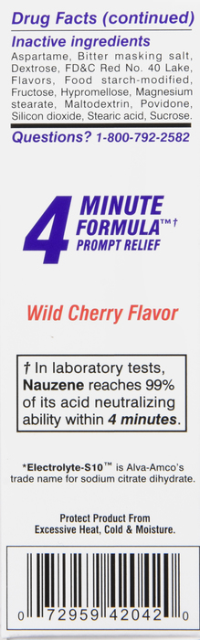 Nauzene Nausea Relief Wild Cherry Chewable Tablets 42ct