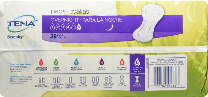 Tena Serenity Intimates Overnight Pads 28ct