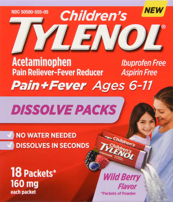 TYLENOL CHILDRENS POWDR PACK BERRY 18CT