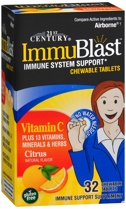 21st Century ImmuBlast Immune System Support Citrus Chewable Tablets 32ct