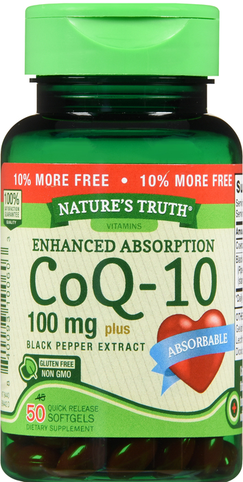 CO Q-10 100MG +BLCK PPR SGC 45+5 NAT TRU