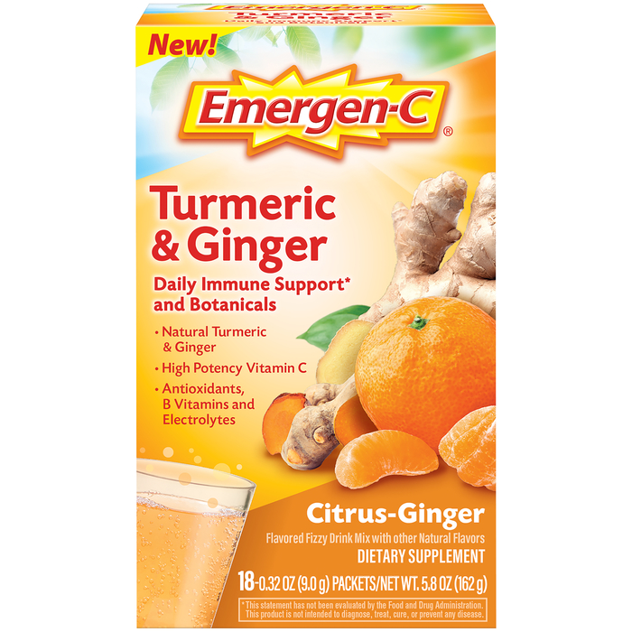 EMERGEN-C TUMERIC + GINGER PWD PKT 18CT