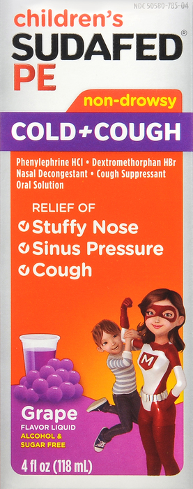 SUDAFED PE COUGH COLD LIQUID 4OZ