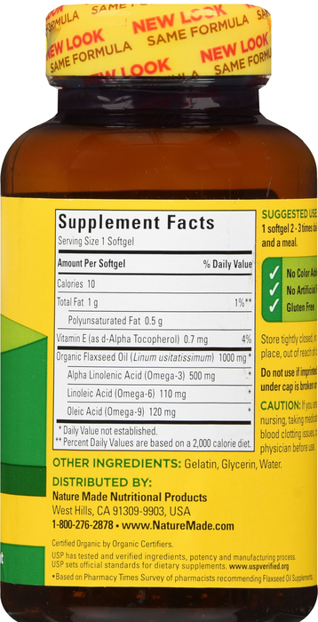 Nature Made FLAXSEED OIL 1000MG GCP 100ct