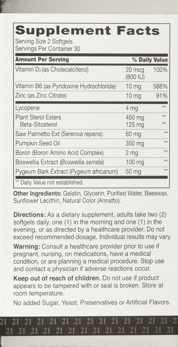 21st Century Prostate Health with Beta-Sitosterol 125mg Softgels 60ct