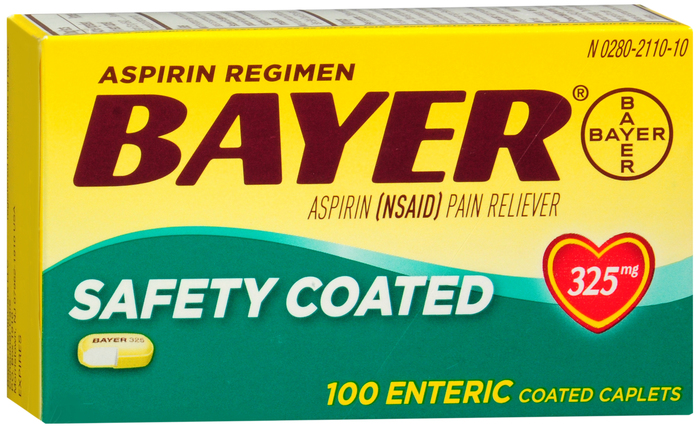 Bayer Regular Dose Pain Reliever 325mg Enteric Coated Tablets 100ct