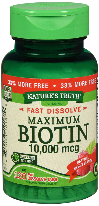 BIOTIN 10000MCG FAST DISS TAB 120CT NAT