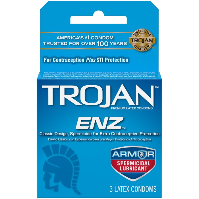 Trojan ENZ Spermicidal Lubricated Condoms 3ct