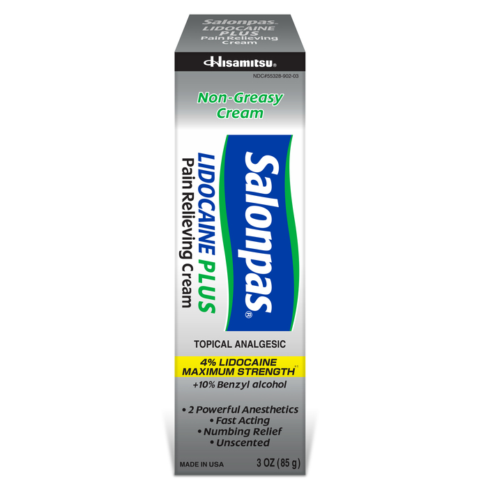 Salonpas Lidocaine Plus Pain Relieving Cream 3oz